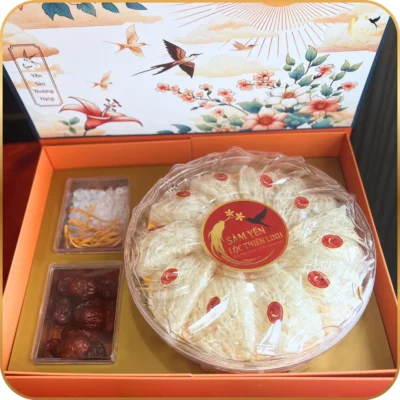 Set quà tặng tổ yến rút lông cao cấp Nha Trang cao cấp kèm táo đỏ và đường phèn, lựa chọn thượng hạng để biếu tặng đối tác và người thân.