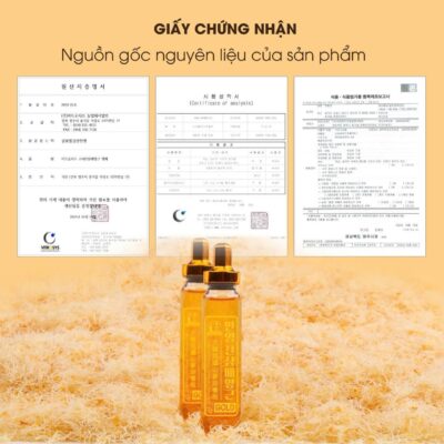 Các giấy tờ chứng nhận nguồn gốc nguyên liệu sâm núi hoang dã và kiểm định chất lượng nghiêm ngặt của sản phẩm Manyoung.