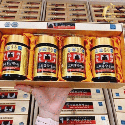 Mẫu hộp cao hồng sâm 365 Hàn Quốc thiết kế 4 hũ sang trọng là món quà sức khỏe ý nghĩa cho dịp lễ Tết