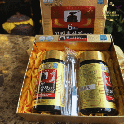 ình ảnh mở hộp cao hồng sâm 365 Hàn Quốc 2 hũ x 240g chi tiết tem mác và quy cách đóng gói cao cấp