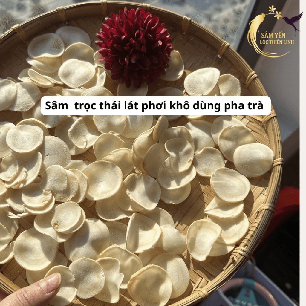 Nhân sâm trọc Hàn Quốc 6 năm tuổi thái lát phơi khô tự nhiên dùng để pha trà sâm bồi bổ sức khỏe hàng ngày