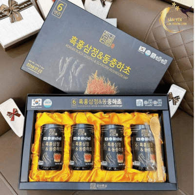 Hộp Cao hắc sâm đông trùng hạ thảo Hàn Quốc mẫu 4 hũ thượng hạng giúp tăng cường đề kháng và phục hồi thể trạng