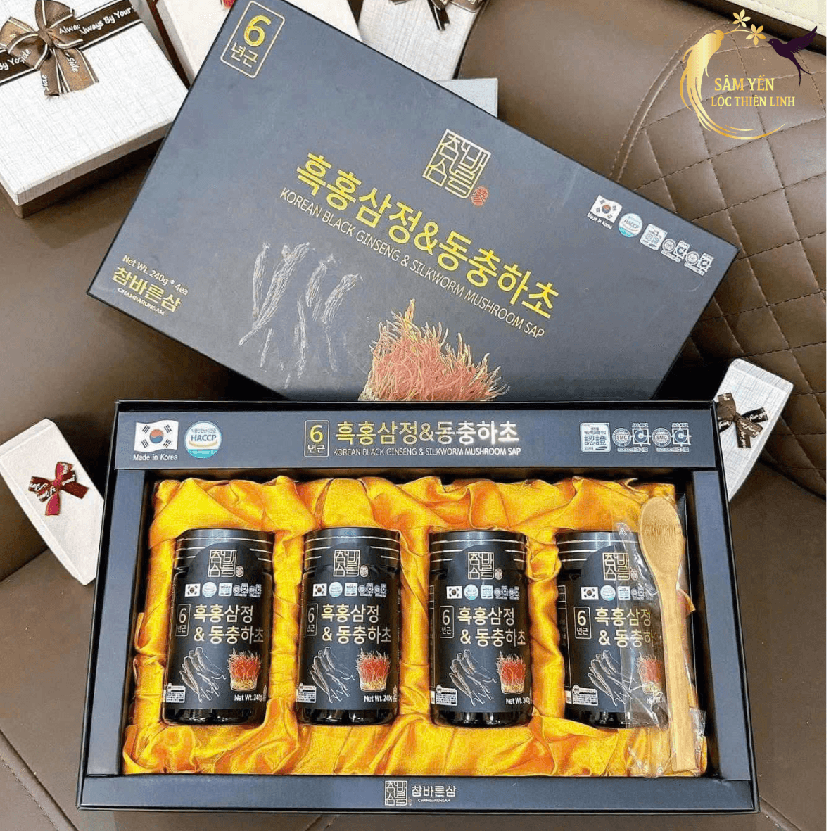 Hộp Cao hắc sâm đông trùng hạ thảo Hàn Quốc mẫu 4 hũ thượng hạng giúp tăng cường đề kháng và phục hồi thể trạng