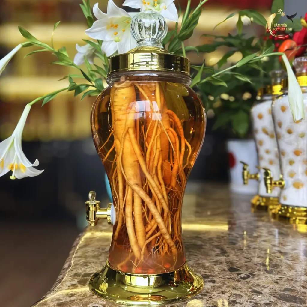 Bình Sâm Phú Quý 3 lít dáng trụ kèm vòi sang trọng trang trí phòng khách